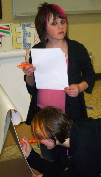 Girl Scouts doing first aid